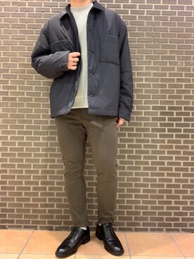 「スキニー」｜「アイテム（ナイロンジャケット）」を使った、いしかわさん（メンズ・168cm）の秋コーディネート