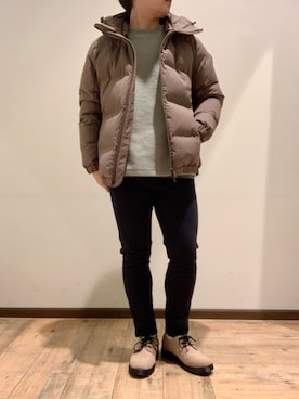 「オリーブ」｜「アイテム（その他シューズ）」を使った、いしかわさん（メンズ・168cm）の冬コーディネート