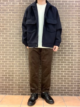 「ワッフル」｜「アイテム（その他シューズ）」を使った、いしかわさん（メンズ・168cm）の冬コーディネート