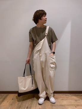 「LOGOS（ロゴス）のアイテム（オールインワン・サロペット）」を使った、いしかわさん（メンズ・168cm）の春コーディネート