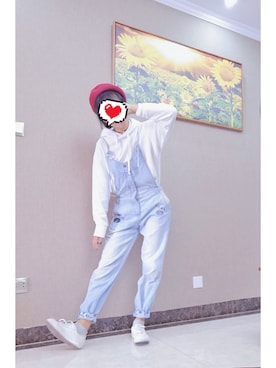 「ScoLar（スカラー）のアイテム（サロペット/オーバーオール）」を使った、深深深南_さん（レディース・164cm）の春コーディネート