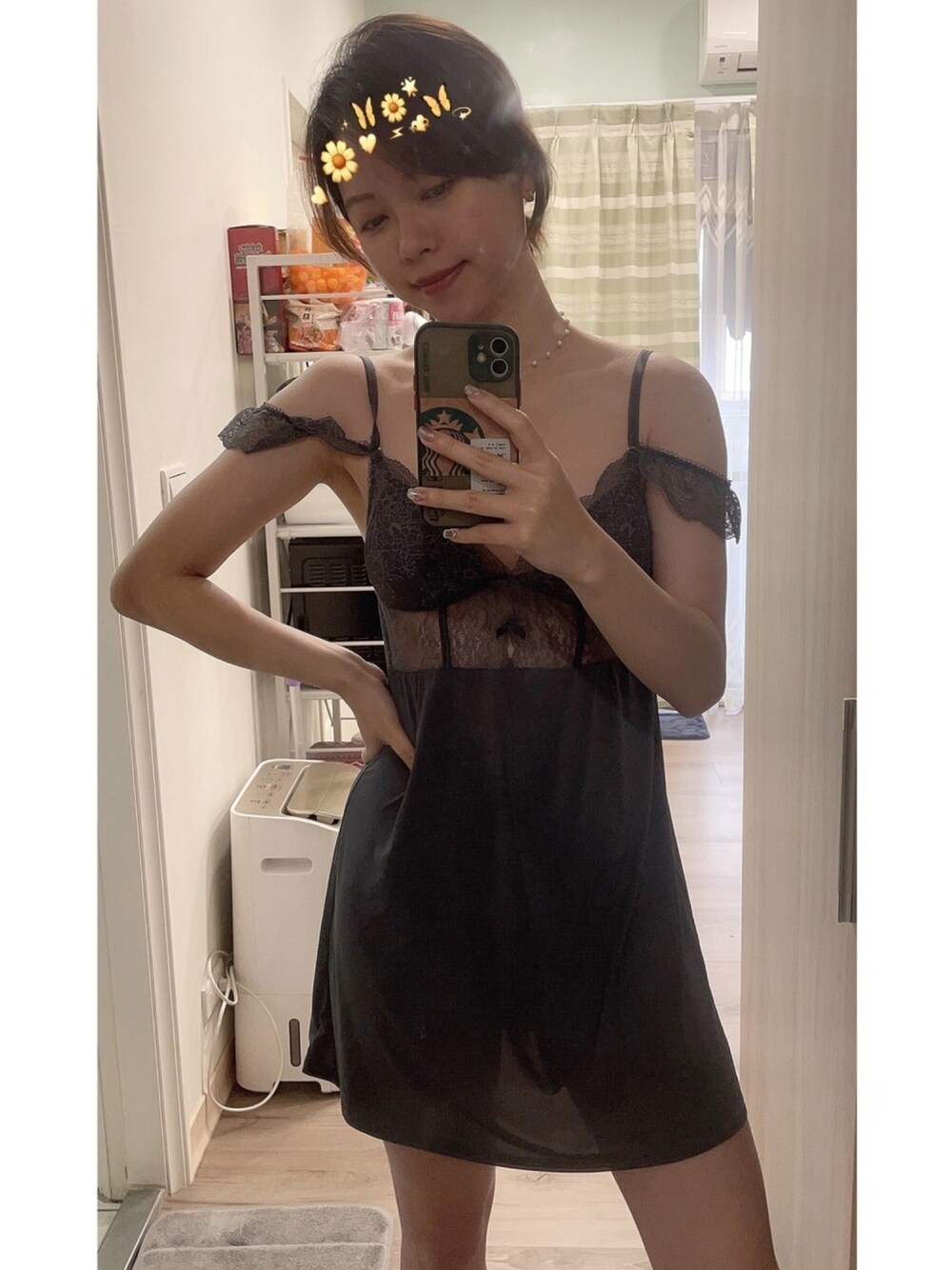 「Pajamas、6ixty8ight、Taiwan、stayhome、睡衣、台灣、ootd、HOME、home style、dress」｜「6IXTY8IGHTのアイテム（ワンピース/ドレス、ブルー系）」を使った、何歡🇹🇼さん（レディース・166cm）の春コーディネートの1枚目の写真