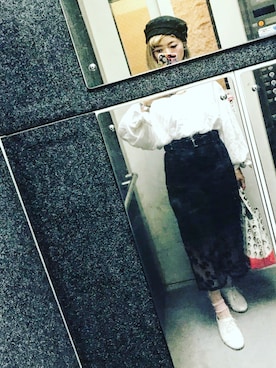 「UNIF（ユニフ）のアイテム（ハンチング/ベレー帽）」を使った、yurさん（レディース・154cm）の夏コーディネート