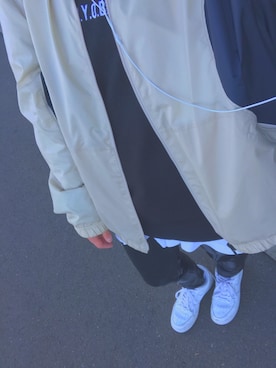 「M.Y.O.B（エム.ワイ.オー.ビー）のアイテム（パーカー）」を使った、ammy🐟🔗さん（レディース・158cm）の春コーディネート