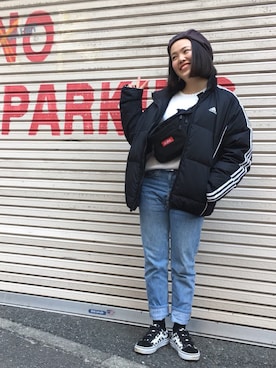 「NIKE(ナイキ)のアイテム(ハンチング/ベレー帽)」を使った、ammy🐟🔗さん(レディース・158cm)の春コーディネート