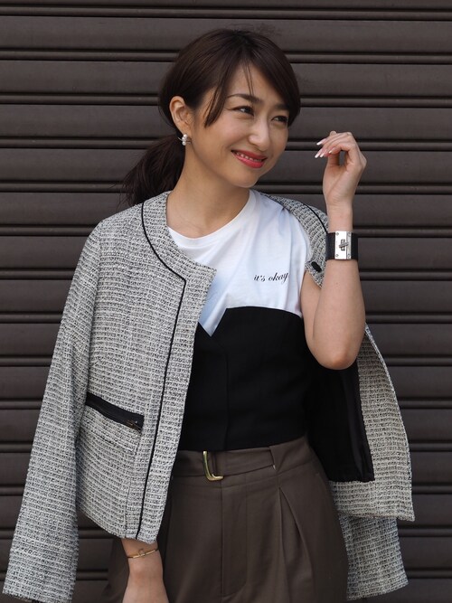 永田杏奈使用「danny&anne(ツイードジャケット)」的時尚穿搭