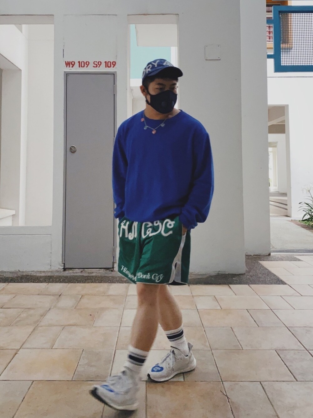 「ootd、HUMAN MADE、Girls don't cry、VERDY、NIGO®、cpfm、adidas、airinum、street、streetfashion」｜「Airinumのアイテム（マスク、ブルー系）」を使った、thinkchinkさん（メンズ・169cm）の春コーディネートの1枚目の写真