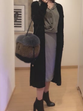 「テロテロ」｜「アイテム（ブーツ）」を使った、IbuHayaさん（レディース・160cm）の秋コーディネート