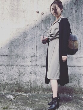「ALDO（アルド）のアイテム（ブーティ）」を使った、IbuHayaさん（レディース・160cm）の秋コーディネート
