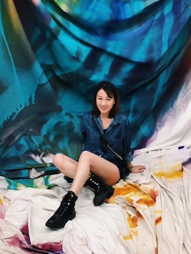 「休闲」｜「アイテム（ブーティ）」を使った、吃小松鼠的大栗子さん（レディース・155cm）の秋コーディネート