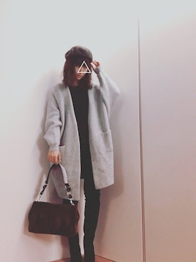 「Doシンプル部」｜「アイテム（ハンチング/ベレー帽）」を使った、mikamoさん（レディース・158cm）の秋コーディネート