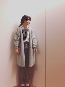 「Doシンプル部」｜「アイテム（チノパンツ）」を使った、mikamoさん（レディース・158cm）の秋コーディネート