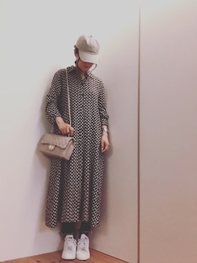 「Doシンプル部」｜「アイテム（シャツワンピース）」を使った、mikamoさん（レディース・158cm）の春コーディネート
