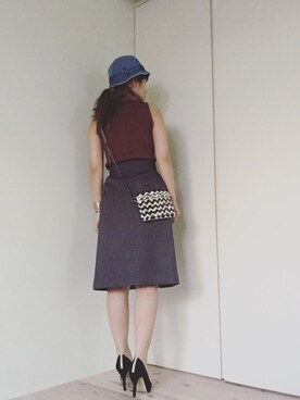 「mimi&roger（ミミアンドロジャー）のアイテム」を使った、mikamoさん（レディース・158cm）の夏コーディネート