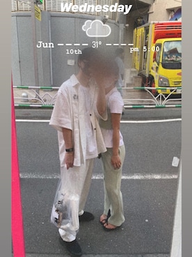 「カップル」｜「アイテム（セットアップ）」を使った、n a n a k o.uさん（レディース・150cm）の夏コーディネート