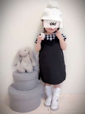 「babygap」｜「アイテム（チュニック）」を使った、実果さん（キッズ・80cm）の秋コーディネート