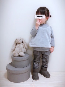 「アイテム（キャミソール）」を使った、実果さん（キッズ・80cm）の秋コーディネート
