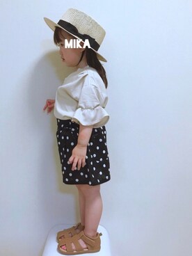「2歳3ヶ月」｜「アイテム（サンダル）」を使った、実果さん（キッズ・90cm）の春コーディネート