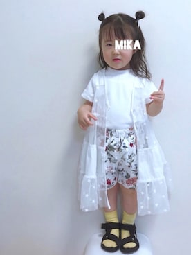 「2歳3ヶ月」｜「アイテム（レッグウェア）」を使った、実果さん（キッズ・90cm）の夏コーディネート