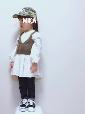 実果さん（キッズ・90cm）の秋コーディネート