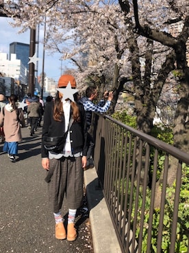「FRAPBOIS（フラボア）のアイテム（テーラードジャケット）」を使った、アオハルさん（レディース・163cm）の春コーディネート