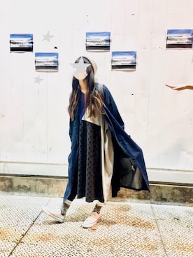 「ライブ」｜「アイテム（その他アウター）」を使った、アオハルさん（レディース・163cm）の秋コーディネート