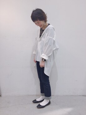 「SEVENDAYS=SUNDAY（セブンデイズサンデイ）のアイテム（チュニック）」を使った、うっちーさん（レディース・152cm）の春コーディネート