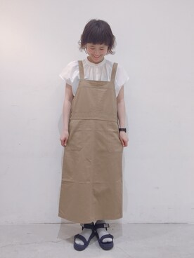「SEVENDAYS=SUNDAY（セブンデイズサンデイ）のアイテム（オールインワン・サロペット）」を使った、うっちーさん（レディース・152cm）の春コーディネート
