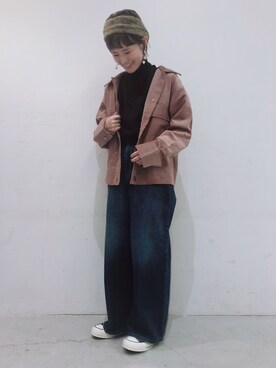 「SEVENDAYS=SUNDAY（セブンデイズサンデイ）のアイテム（ブルゾン）」を使った、うっちーさん（レディース・152cm）の秋コーディネート
