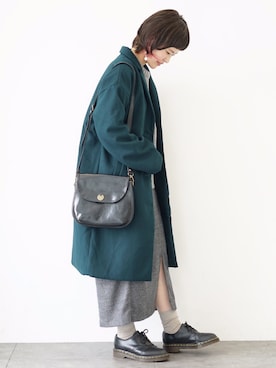 「SEVENDAYS=SUNDAY（セブンデイズサンデイ）のアイテム（チェスターコート）」を使った、うっちーさん（レディース・152cm）の冬コーディネート