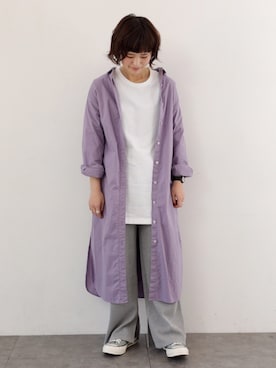 「SEVENDAYS=SUNDAY（セブンデイズサンデイ）のアイテム（シャツワンピース）」を使った、うっちーさん（レディース・152cm）の冬コーディネート