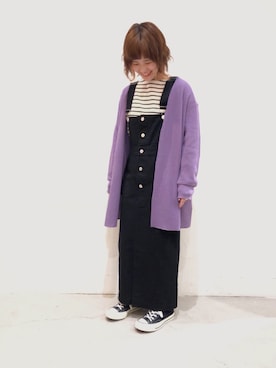 「SEVENDAYS=SUNDAY（セブンデイズサンデイ）のアイテム（オールインワン・サロペット）」を使った、うっちーさん（レディース・152cm）の春コーディネート