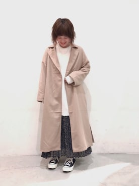 「SEVENDAYS=SUNDAY（セブンデイズサンデイ）のアイテム（トレンチコート）」を使った、うっちーさん（レディース・152cm）の春コーディネート