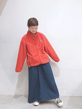 「JERZEES（ジャージーズ）のアイテム」を使った、うっちーさん（レディース・152cm）の秋コーディネート