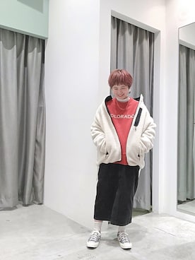 「SEVENDAYS=SUNDAY（セブンデイズサンデイ）のアイテム（ブルゾン）」を使った、うっちーさん（レディース・152cm）の冬コーディネート