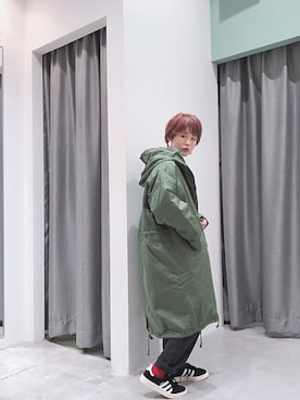「SEVENDAYS=SUNDAY（セブンデイズサンデイ）のアイテム（モッズコート）」を使った、うっちーさん（レディース・152cm）の冬コーディネート