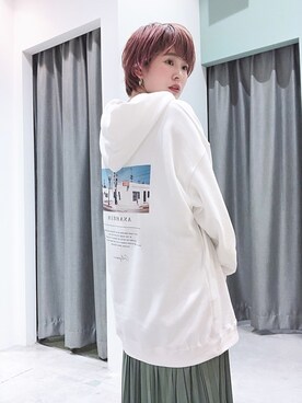 「SEVENDAYS=SUNDAY（セブンデイズサンデイ）のアイテム（パーカー）」を使った、うっちーさん（レディース・152cm）の冬コーディネート