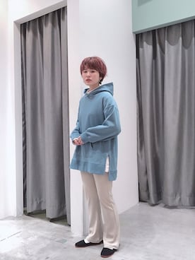「SEVENDAYS=SUNDAY（セブンデイズサンデイ）のアイテム（パーカー）」を使った、うっちーさん（レディース・152cm）の冬コーディネート
