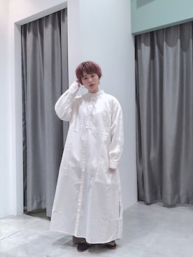 「SEVENDAYS=SUNDAY（セブンデイズサンデイ）のアイテム（シャツワンピース）」を使った、うっちーさん（レディース・152cm）の冬コーディネート