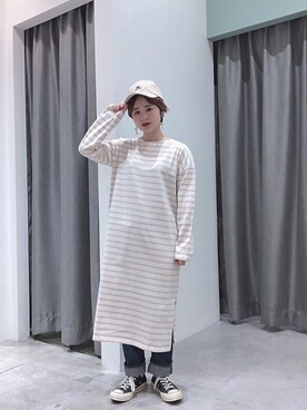 「SEVENDAYS=SUNDAY（セブンデイズサンデイ）のアイテム（帽子）」を使った、うっちーさん（レディース・152cm）の春コーディネート