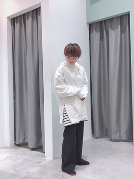 「SEVENDAYS=SUNDAY（セブンデイズサンデイ）のアイテム（パーカー）」を使った、うっちーさん（レディース・152cm）の春コーディネート