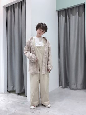 「SEVENDAYS=SUNDAY（セブンデイズサンデイ）のアイテム（オールインワン・サロペット）」を使った、うっちーさん（レディース・152cm）の春コーディネート
