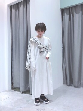 「SEVENDAYS=SUNDAY（セブンデイズサンデイ）のアイテム（ワンピース）」を使った、うっちーさん（レディース・152cm）の春コーディネート