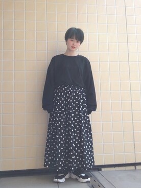 「JERZEES（ジャージーズ）のアイテム」を使った、うっちーさん（レディース・152cm）の春コーディネート