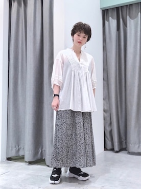 「SEVENDAYS=SUNDAY（セブンデイズサンデイ）のアイテム（シャツ/ブラウス）」を使った、うっちーさん（レディース・152cm）の夏コーディネート