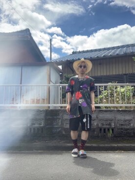 BLACK SCANDAL Yohji Yamamoto  スカルローズシャツ