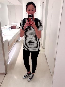 「MARC JACOBS（マークジェイコブス）のアイテム（Tシャツ/カットソー）」を使った、Kumiさん（レディース・168cm）の秋コーディネート