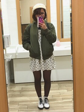 「Metamorphose（メタモルフォーゼ）のアイテム（帽子）」を使った、orcaさん（レディース・159cm）の春コーディネート