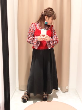 「日常」｜「アイテム（サンダル）」を使った、honoka♡さん（レディース・150cm）の秋コーディネート