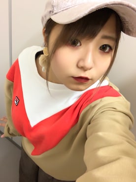 「日常」｜「アイテム（スウェット）」を使った、honoka♡さん（レディース・150cm）の冬コーディネート